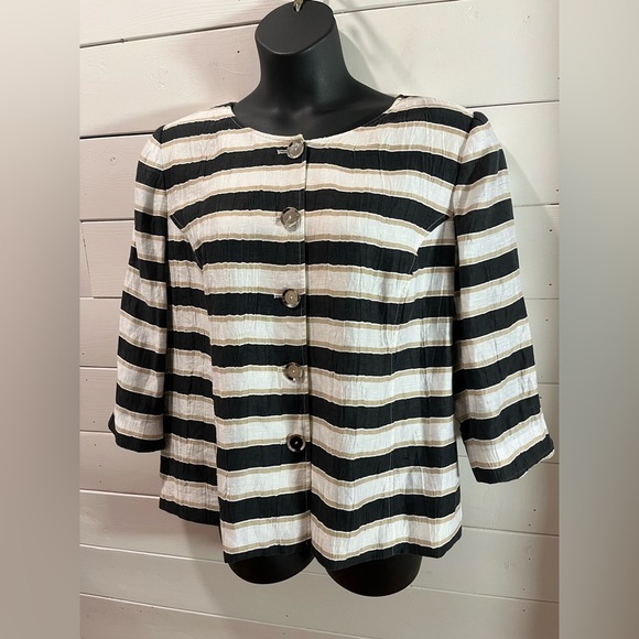 🖤LOUBEN for Laura Plus – Striped Button-Up Jacket (20W) - Picture 14 of 15